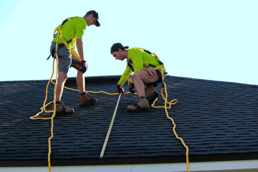 Storm damage roof repair completed by Jopco